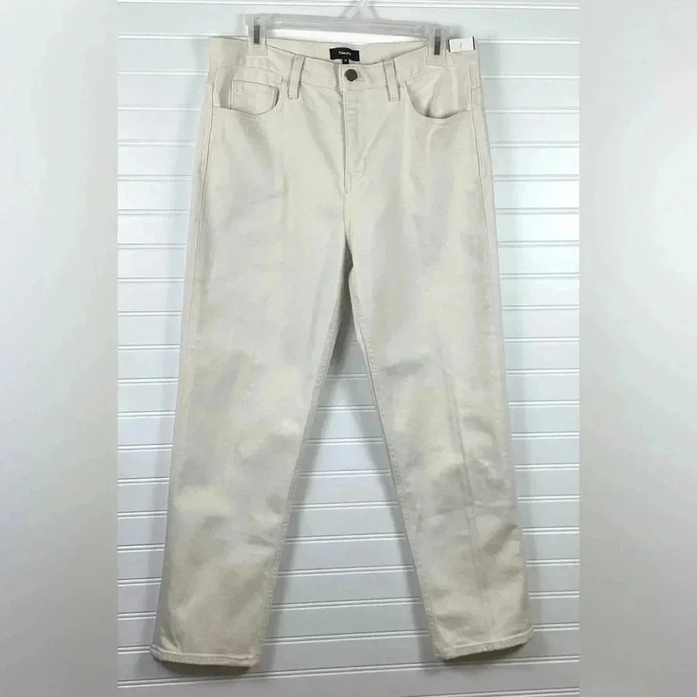 Theory Women's Ecru Colored Drill Treeca D 5 pocket Pants Size30 Cotton